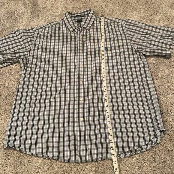US polo association two tone blue button up shirt size large short sleeve - Picture 4 of 6